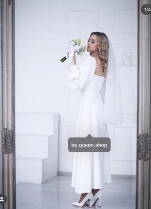 Топ продаж🔝💥 весільне біле плаття, сукня на розпис, весiлля, загс, вiнчання, біле...