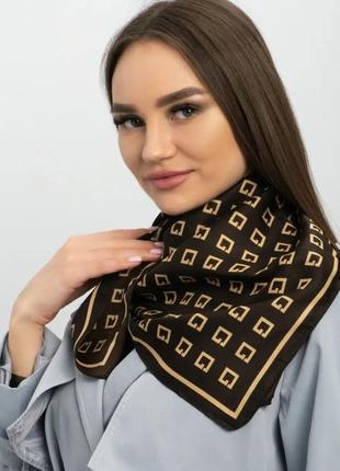 Шикарна шовкова хустка хустина платок на шию на сумку косинка шарф шовк армані 90×906 фото