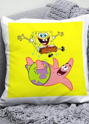 Декоративна подушка плюшевий подарунок з принтом губка боб spongebob