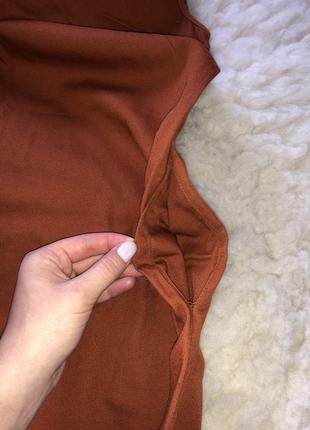 Платье сарафан карманы шнуровка завязки кирпичное3 фото