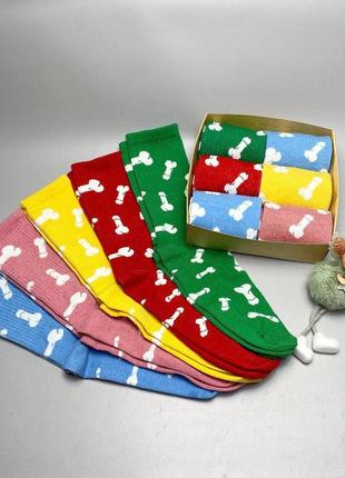Подарунковий комплект чоловічих шкарпеток на 6 пар 40-45 р зі смішним малюнком високої якості трикотажні6 фото