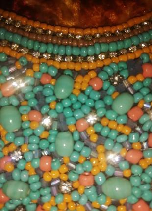 Шикарне кольє камені бісер! 2