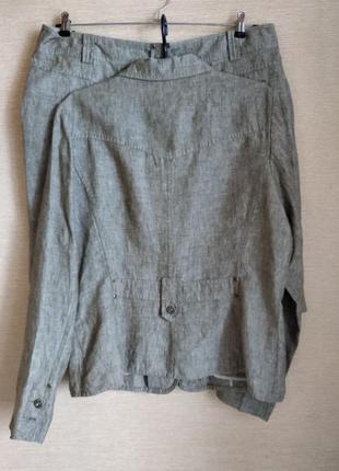 Костюм с юбкой из льна юбка и жакет пиджак блейзер лен5 фото