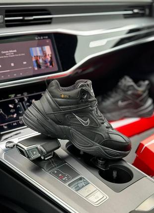 Nike m2k tekno mid all black fur 5