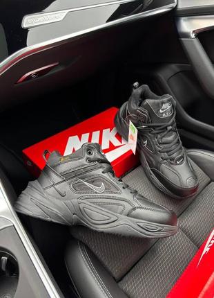 Nike m2k tekno mid all black fur 8