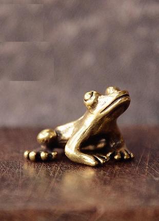 Фігурка з латуні "маленька жаба", настільні чайні прикраси