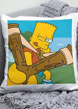 Декоративна подушка плюшевий подарунок з принтом сімпсони the simpsons барт