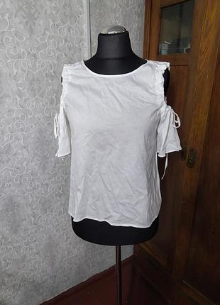 Футболка с открытыми плечами, натуральная ткань