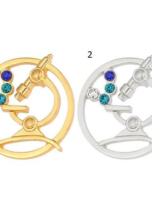 Брошь медицинская микроскоп в круге, значки, пины для для врачей и медсестер