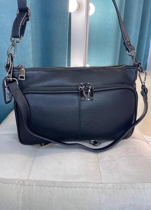 Женская сумка через плечо из натуральной кожи polina&eiterou + шопер з тканини у подарунок