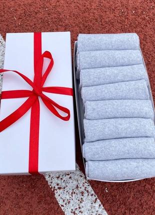 Подарочный набор носков женских коротких летних базовых повседневных серых мягких на 8 пар 36-408 фото