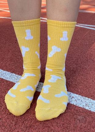Длинные носки для женщин 1 пара 36-41 с прикольным принтом желтые и цветные, молодежные, хорошие и модные3 фото