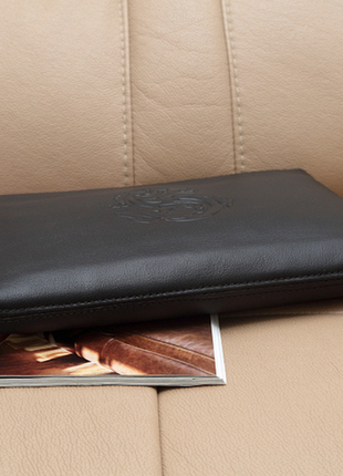 Мужской кожаный клатч кошелек на молнии, натуральная кожа портмоне3 фото