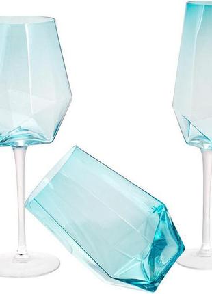 Набор 4 стакана monaco 700мл, стекло голубой лед2 фото