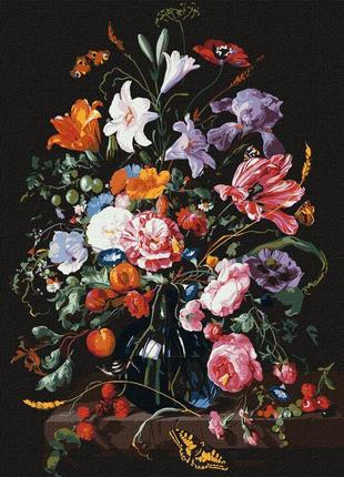 Картина по номерам "ваза с цветами и ягодами" ©jan davidsz. de heem идейка kho3208 40х50 см 0201 топ !