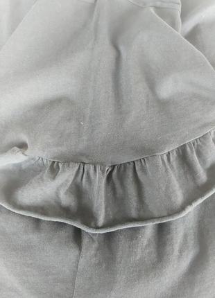 Футболка блуза прямого силуету з рукавами "летюча миша" декорована воланами4 фото