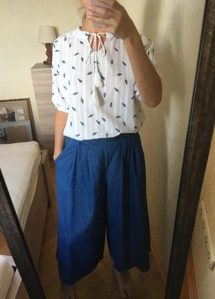 Натуральная хлопковая свободная блуза esmara, h&m, рубашка хлопок, широкая блуза1 фото