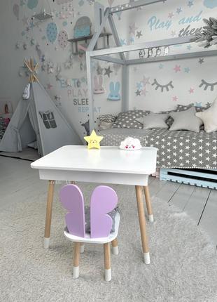 Детский столик и стульчик  с ящиком белый