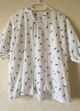 Натуральная хлопковая свободная блуза esmara, h&m, рубашка хлопок, широкая блуза3 фото