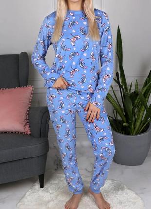 Мягкая яркая пижама велюр, домашний комплект disney стич, stitch 10-15 лет