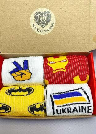 Подарунковий набір шкарпеток дівчині на 4 пари 36-41 р різнокольорові, якісні та повсякденні, прикольні8 фото