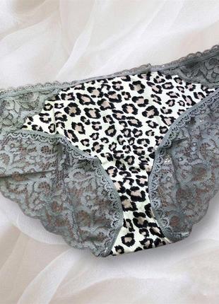 Трусики body by victoria’s secret l трусы нижнее белье нижние кружевные леопардовый принт лимонный