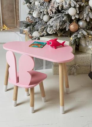 Детский столик и стульчик  розовая. столик для игр, уроков, еды3 фото