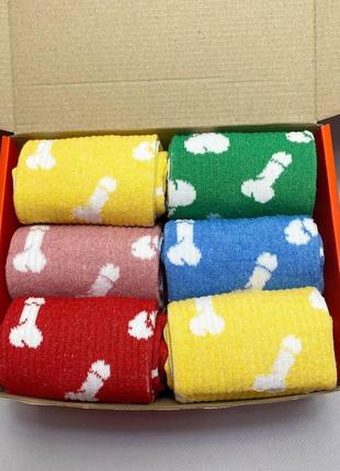 Праздничный набор женских носков на 12 пар 36-41 р с уникальным принтом высокие и повседневные, молодежные6 фото