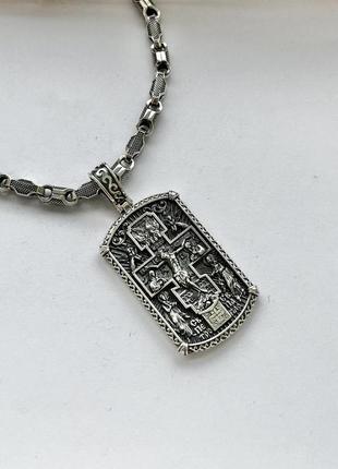 Ладанка, серебряная подвеска иконка распятие иисуса христа, 925 проба5 фото