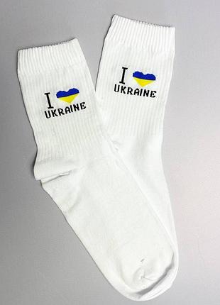 Подарунковий комплект шкарпеток чоловічих довгих білих оригінальних весна-осінь з патріотичним акцентом 5 шт 40-454 фото
