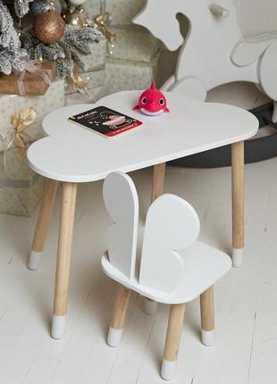 Детский столик и стульчик бабочка белый.6 фото