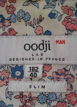 Рубашка приталенная с цветочным принтом oodji lab designed in france5 фото