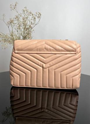 Женская сумка из эко-кожи yves saint laurent 30 gold ив сен лоран розового цвета молодежная, брендовая9 фото