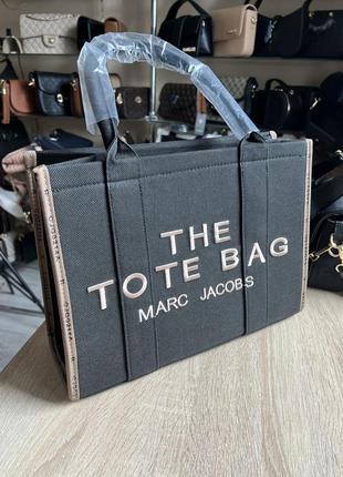 Женская сумка marc jacobs tote mj марк джейкобс большая сумка шопер на плечо легкая текстильная сумка1 фото