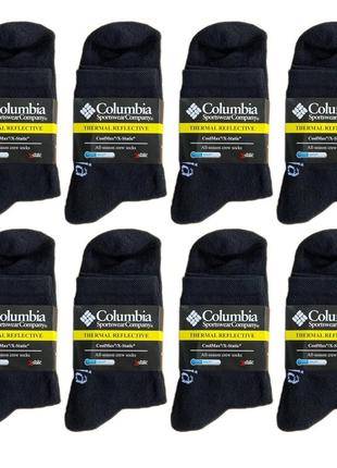 Зимові чоловічі термошкарпетки columbia 8 пар 41-46 р однотонні та військові, махрові для повсякденного носіння, найкращі1 фото