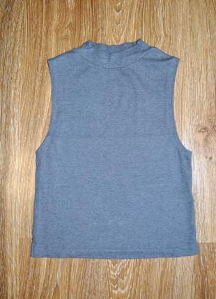 Сірий топ в рубчик від topshop