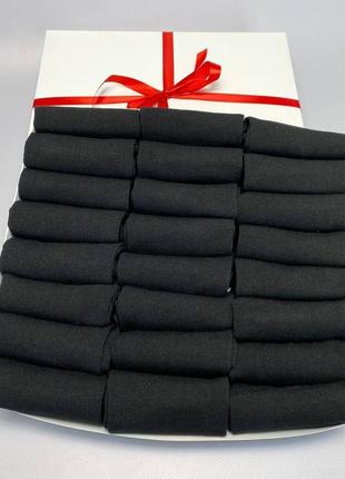 Подарочный набор носков мужских коротких летних базовых простых черных хлопковых 41-45 на 24 пары для мужчин7 фото
