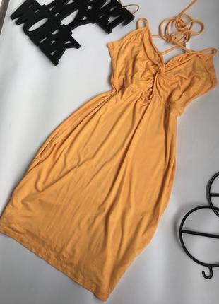 Якркое морковноe / оранжевое платье от asos2 фото