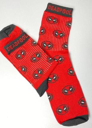 Чоловічі демісезонні шкарпетки 1 пара 40-45 хорошої якості з бавовни з прикольним принтом, високі і червоні4 фото