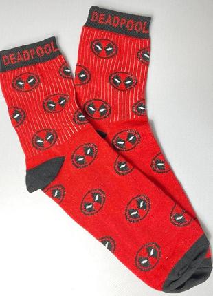 Чоловічі демісезонні шкарпетки 1 пара 40-45 хорошої якості з бавовни з прикольним принтом, високі і червоні5 фото