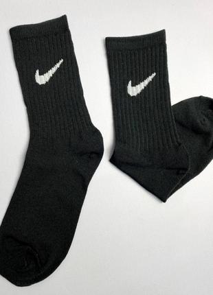 Високі чоловічі шкарпетки 1 пара 40-45 з принтом nike бавовняні, демісезонні, високої якості, чорні та найкращі3 фото