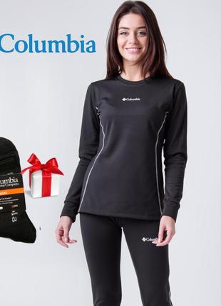 Спортивное женское теплое термобелье columbia повседневное и зимнее, качественное из флиса + носки в подарок