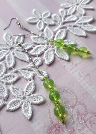 Оригинальные серьги ручн работ длинные цепочк2 фото