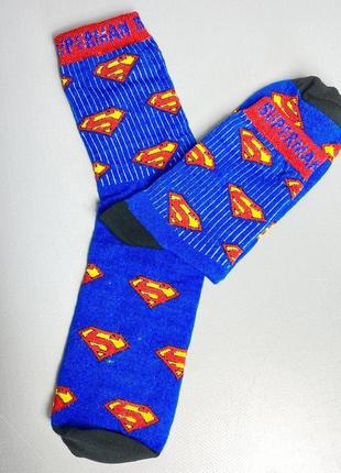 Высокие демисезонные женские носки 1 пара 36-41 с принтом superman качественные и оригинальные, стильные4 фото