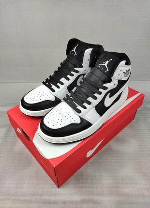 Кросівки nike air jordan 1 white&black чоловічі 41-45