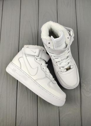 Кроссовки зимние nike air force 1 high winter white9 фото