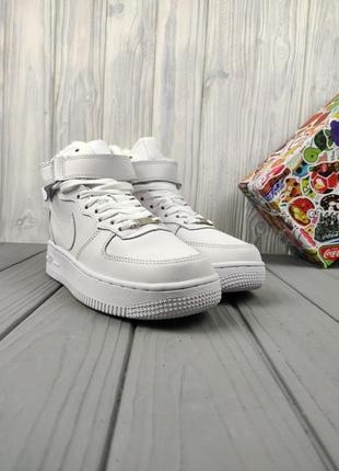 Кроссовки зимние nike air force 1 high winter white2 фото