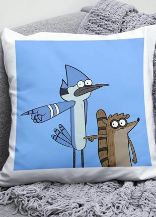 Декоративна подушка плюшева подарунок із принтом звичайне шоу regular show