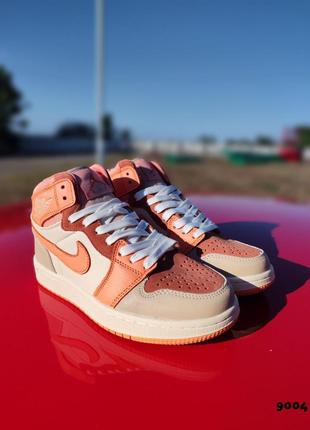 Кросівки найк жіночі підліткові nike air jordan 1 beige&orange 36-412 фото