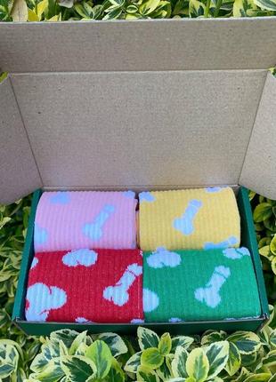 Прикольний подарунковий комплект шкарпеток чоловічих довгих весна осінь з креативним принтом 4 пари 40-45 хлопцеві10 фото